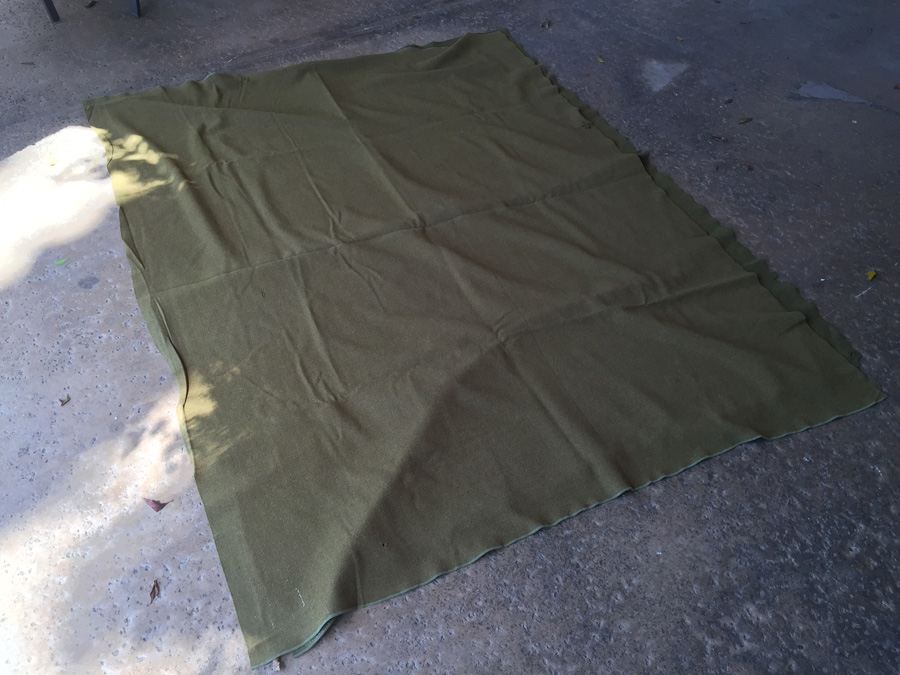 (2) Vintage Green Army Blankets