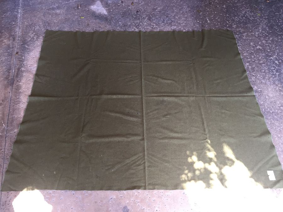 (2) Vintage Green Army Blankets [Photo 1]