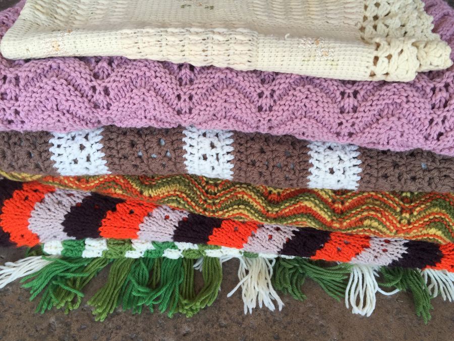 (6) Vintage Crochet Blankets Handmade [Photo 27]