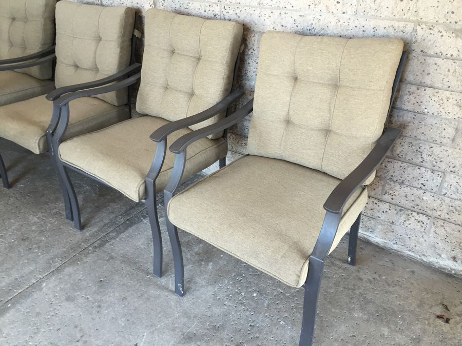 (4) Brown Outdoor Aluminum Patio Chairs [Photo 2]