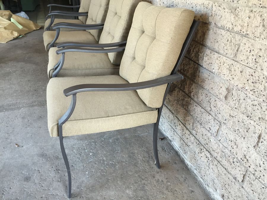 (4) Brown Outdoor Aluminum Patio Chairs [Photo 4]