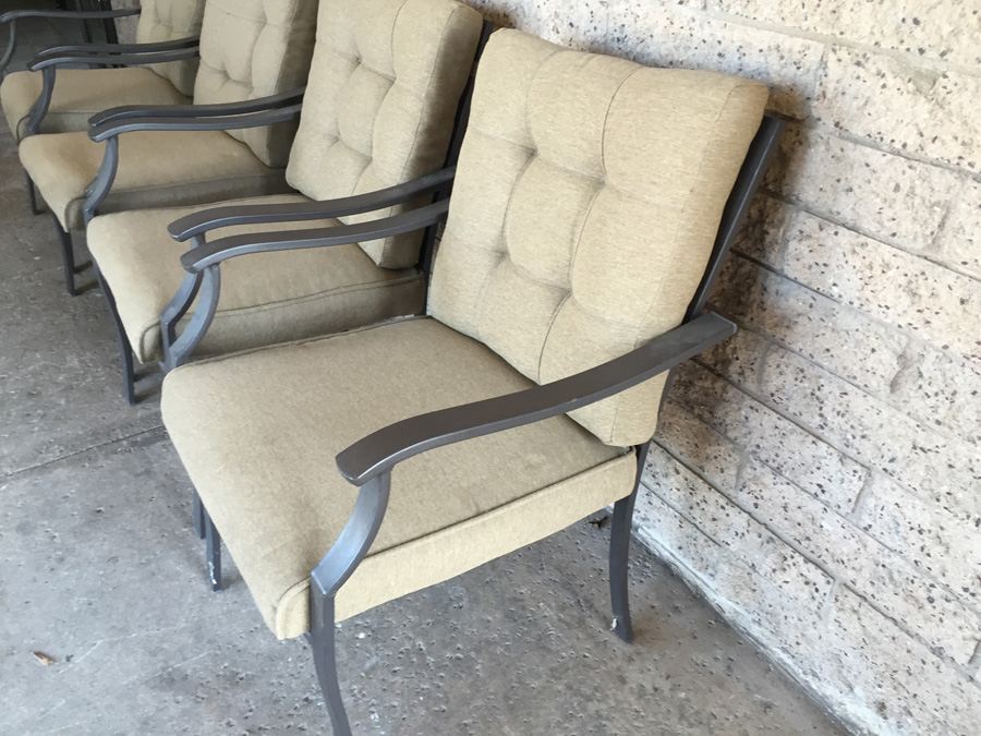 (4) Brown Outdoor Aluminum Patio Chairs [Photo 3]