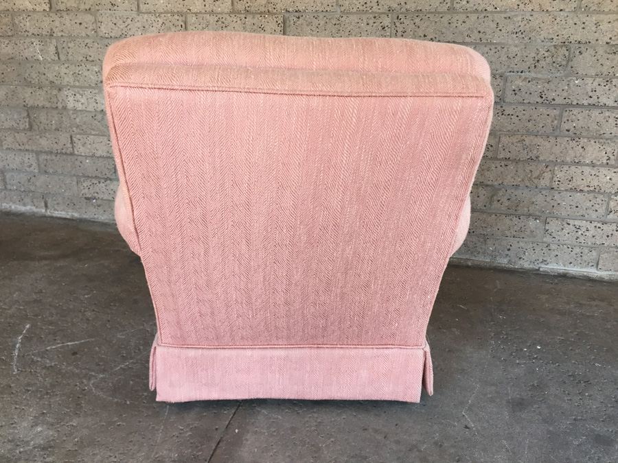 Pink Herringbone Arm Chair [Photo 3]