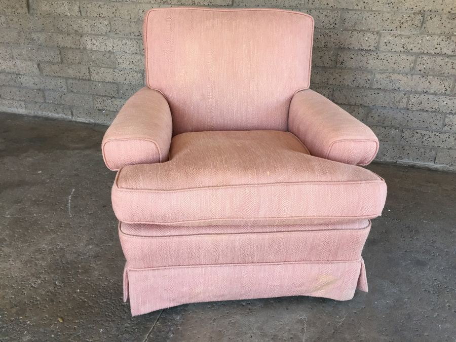 Pink Herringbone Arm Chair [Photo 1]