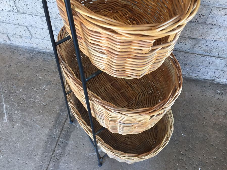 3-Tier Metal Basket Holder With 3 Baskets [Photo 6]