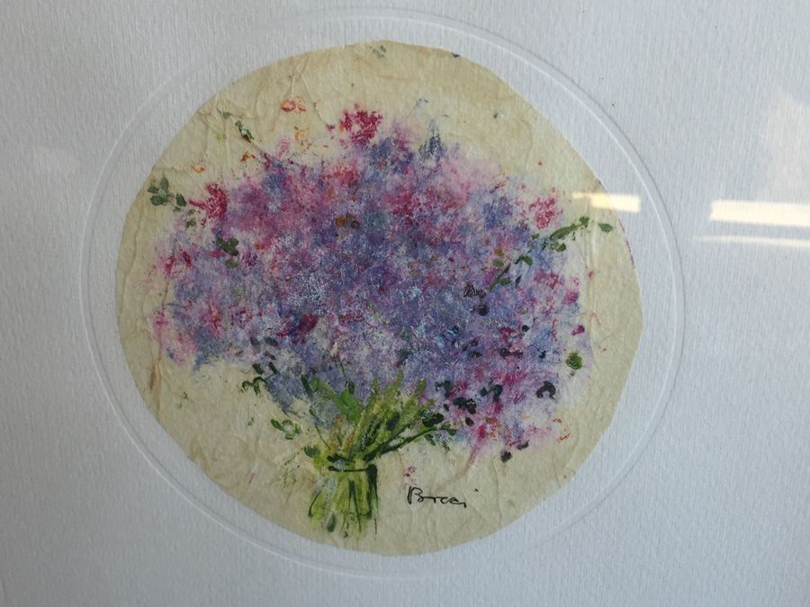 Pair Of Framed Floral Artwork - Florence Italy  [Photo 2]