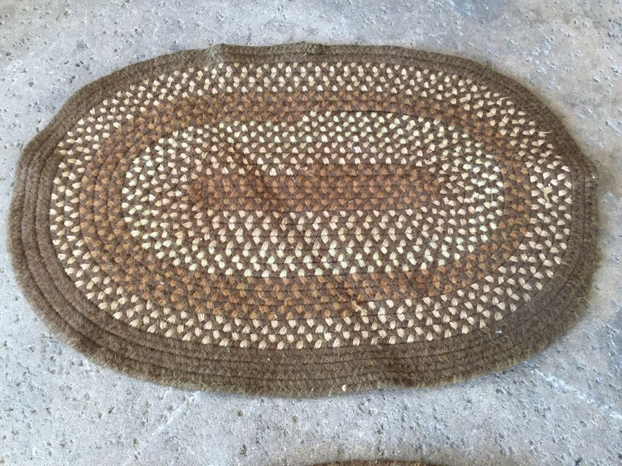 Pair of Brown Circular and Oval Rugs [Photo 3]