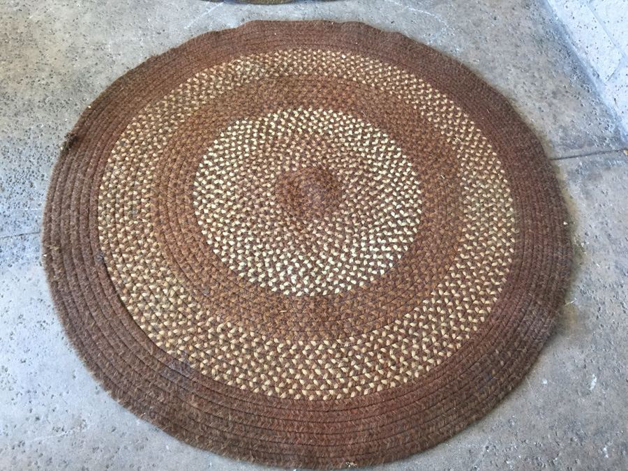 Pair of Brown Circular and Oval Rugs [Photo 2]