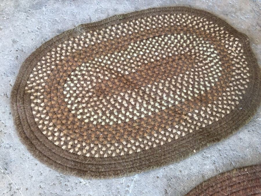 Pair of Brown Circular and Oval Rugs [Photo 4]