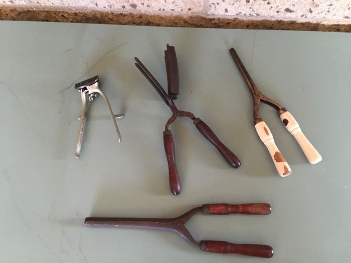 Vintage Manual Hair Clippers Trimmers And Vintage Hair Curling Iron Lot