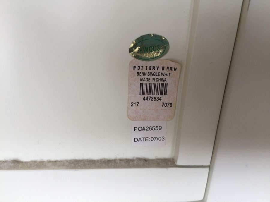 Pair of White Pottery Barn End Tables [Photo 7]