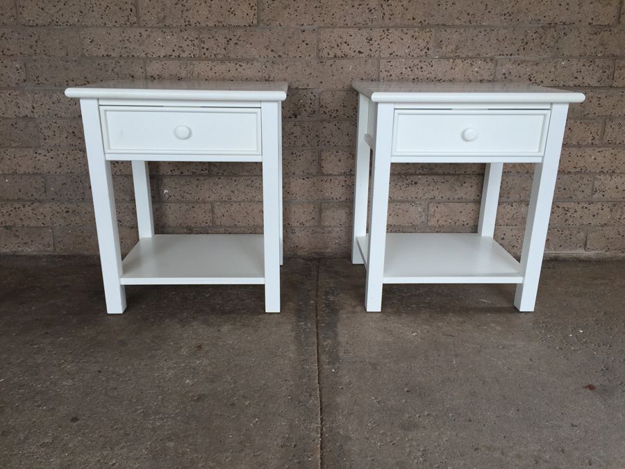 Pair Of White End Tables