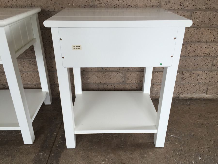 Pair Of White End Tables [Photo 5]