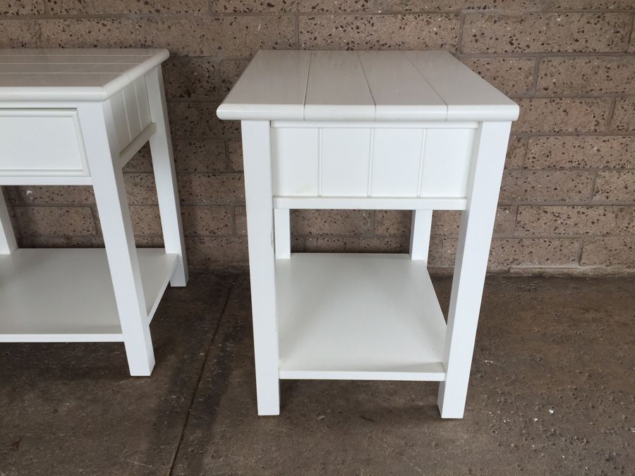 Pair Of White End Tables [Photo 4]