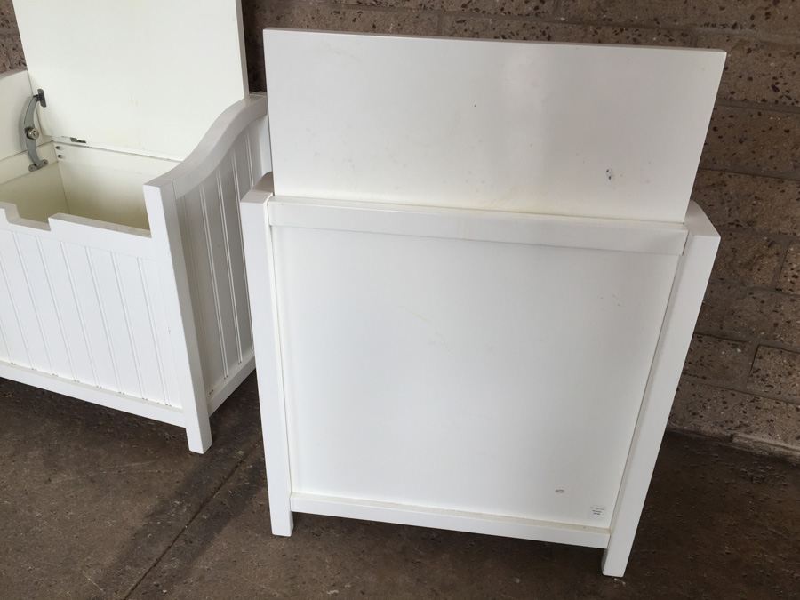 Pair Of White Pottery Barn Hampers [Photo 6]