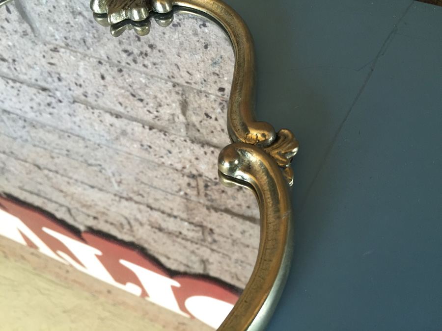Small Metal Gilded Italian Mirror [Photo 4]