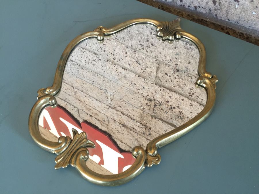 Small Metal Gilded Italian Mirror [Photo 5]