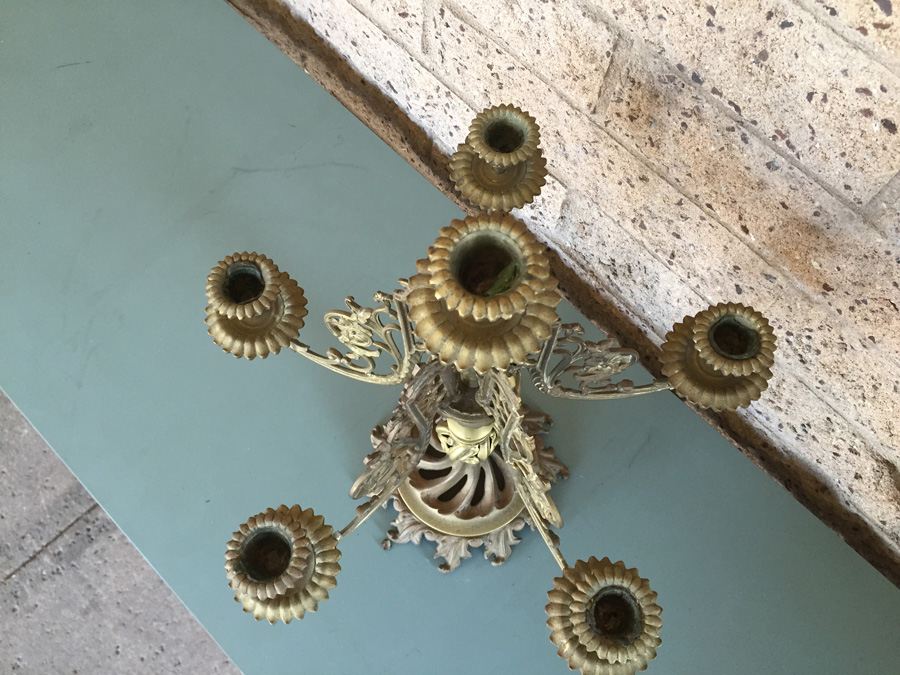 Vintage Heavy Brass Candelabra - Five Arm [Photo 7]