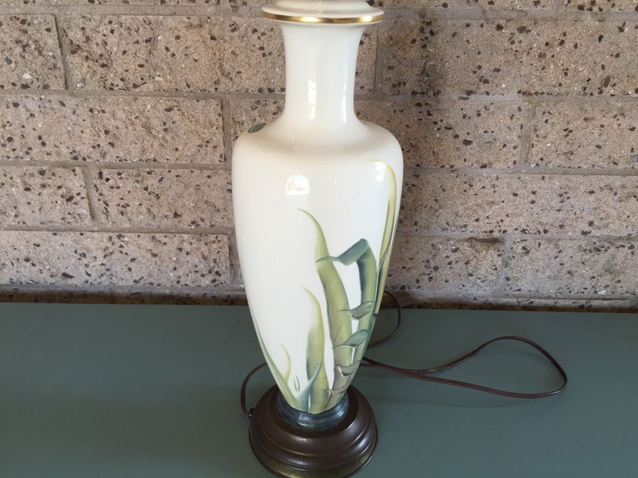 Hand Painted Signed Lucy Lamp Without Shade [Photo 7]