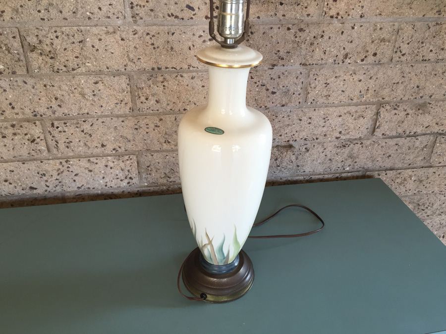 Hand Painted Signed Lucy Lamp Without Shade [Photo 8]