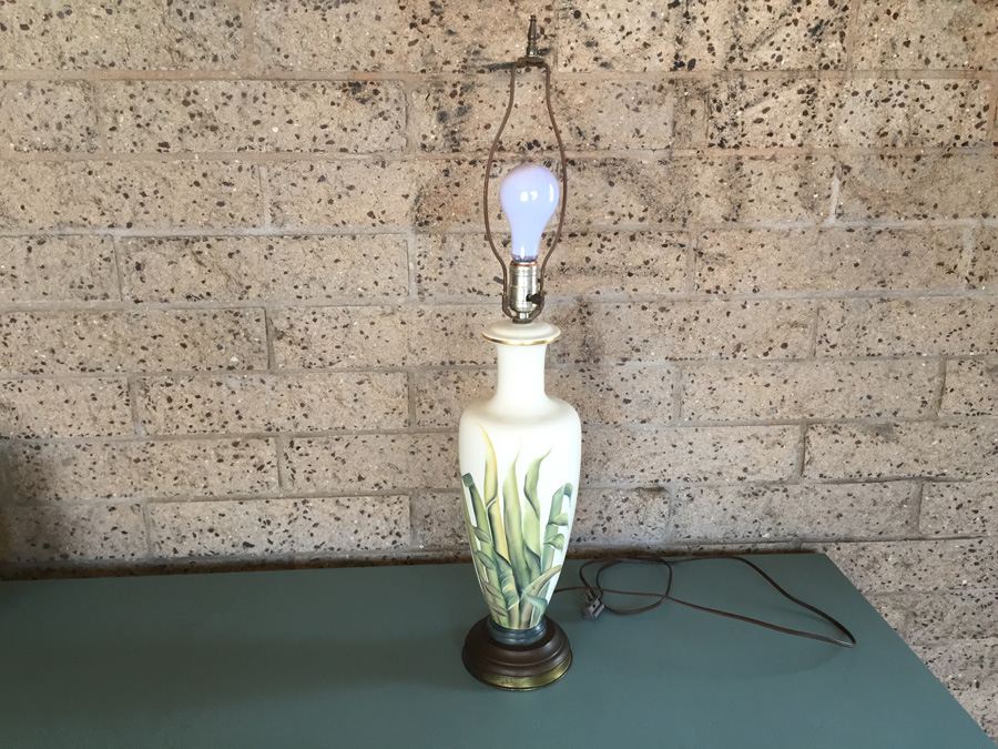 Hand Painted Signed Lucy Lamp Without Shade [Photo 1]