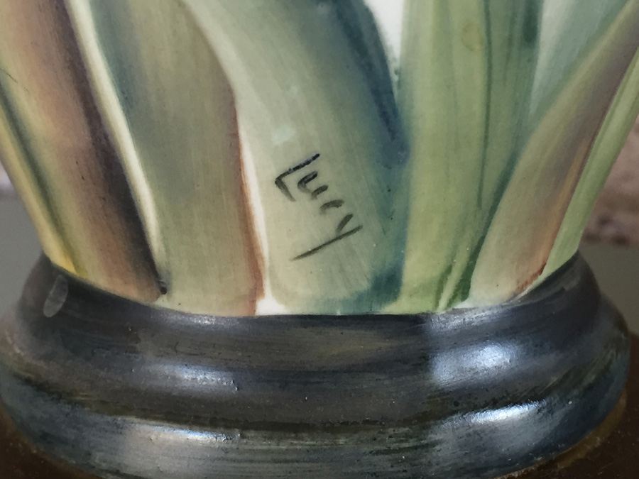 Hand Painted Signed Lucy Lamp Without Shade [Photo 4]