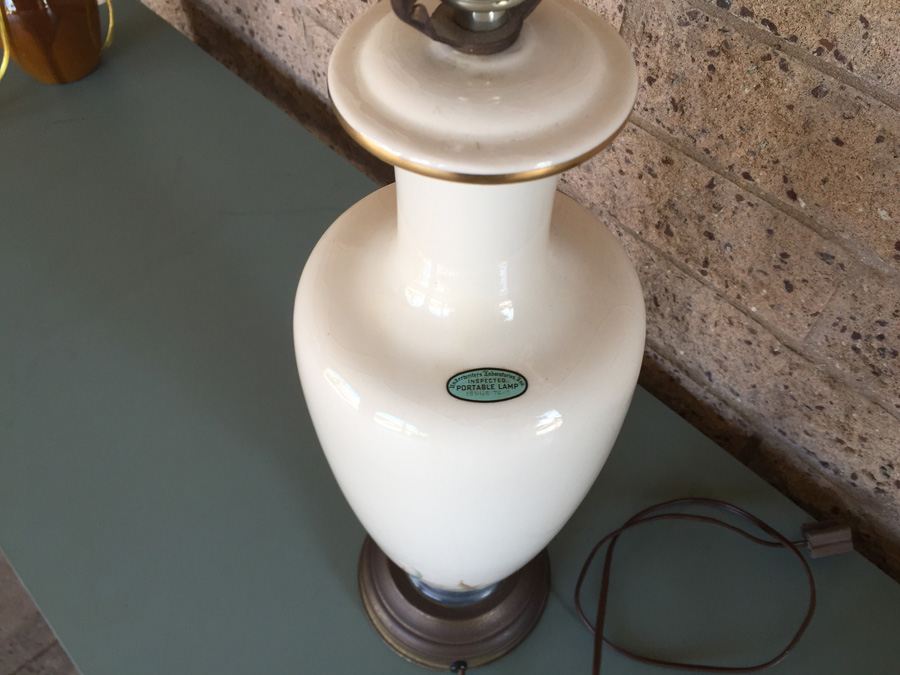 Hand Painted Signed Lucy Lamp Without Shade [Photo 6]