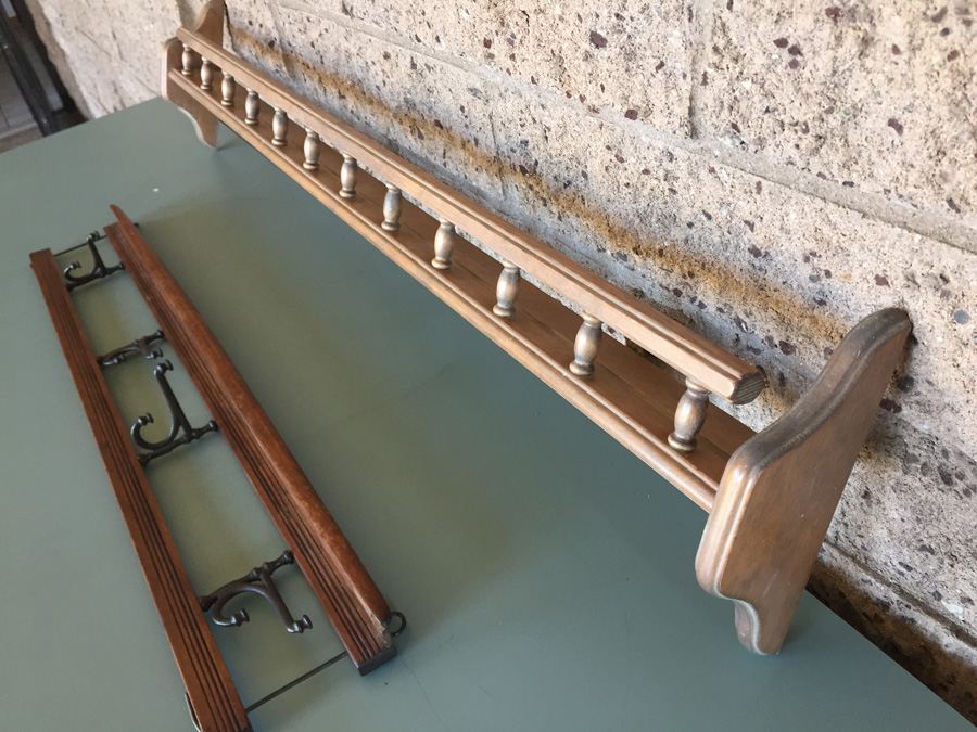 Vintage Wall Mounted Coat Hanger And Display Shelf [Photo 1]