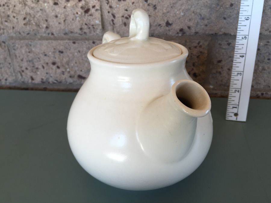 Vintage Wine Jug Vessel Featuring Grapes, Vines, And Leaves With Lid Marked On Bottom [Photo 6]