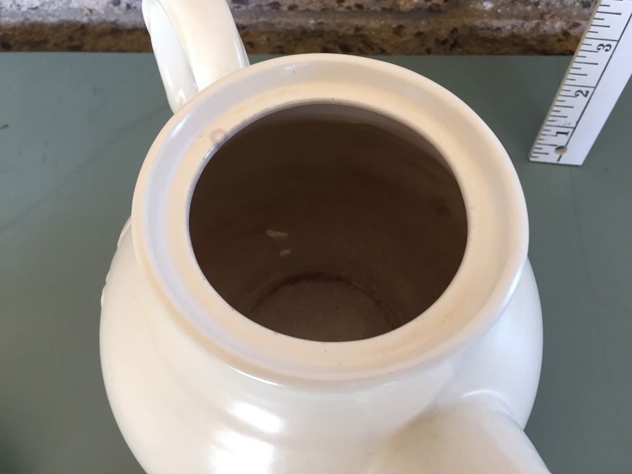 Vintage Wine Jug Vessel Featuring Grapes, Vines, And Leaves With Lid Marked On Bottom [Photo 7]