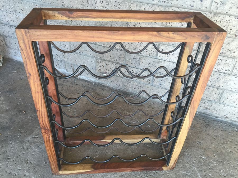 Nice Teak And Metal Wine Rack [Photo 8]