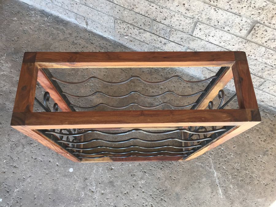 Nice Teak And Metal Wine Rack [Photo 9]