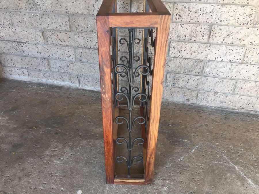 Nice Teak And Metal Wine Rack [Photo 5]