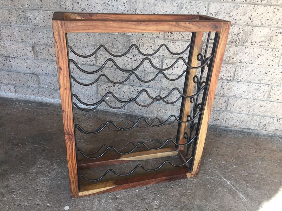 Nice Teak And Metal Wine Rack [Photo 7]
