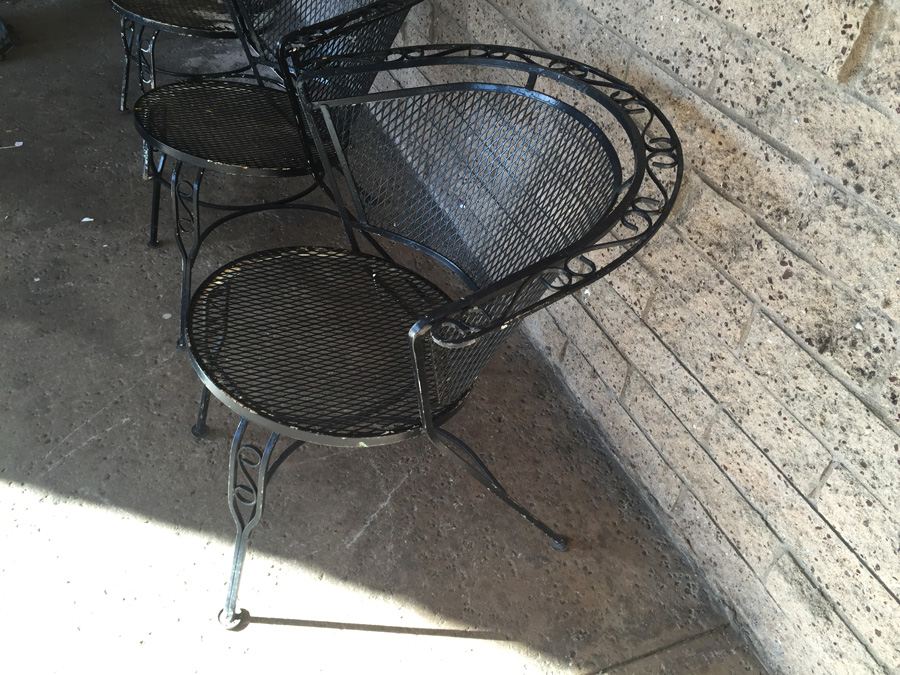 (3) Vintage Black Metal Outdoor Chairs [Photo 4]