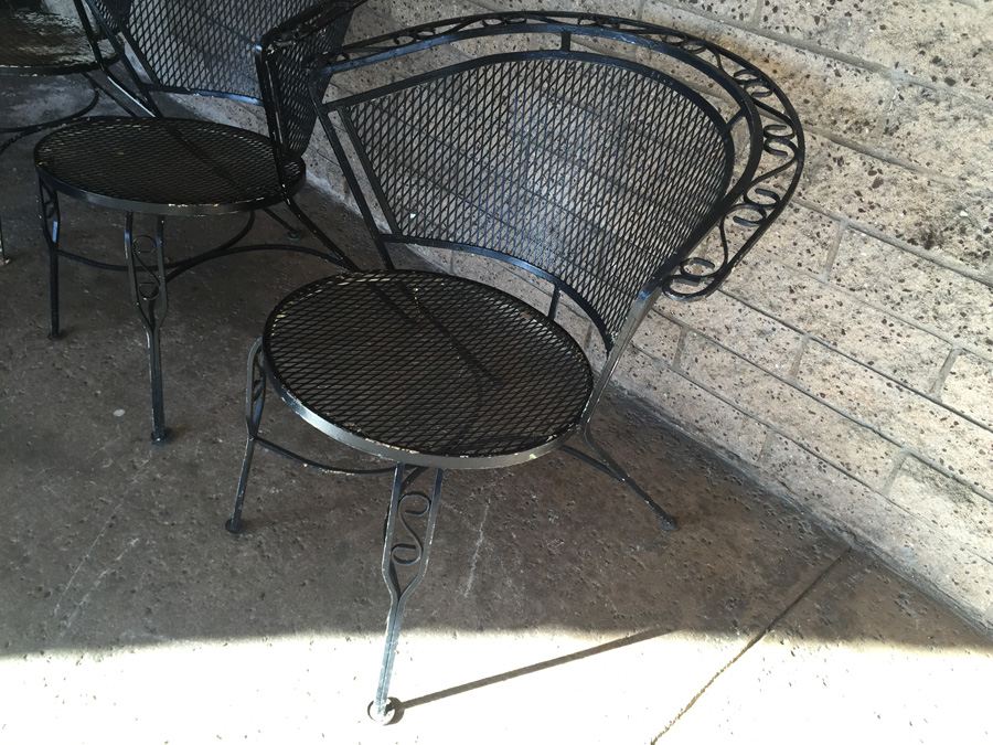 (3) Vintage Black Metal Outdoor Chairs [Photo 3]