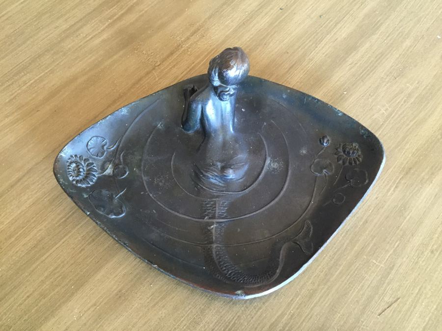 Art Nouveau Style Bronzed Mermaid Calling Card Tray or Dresser Tray - Estimate $300-$350 [Photo 14]