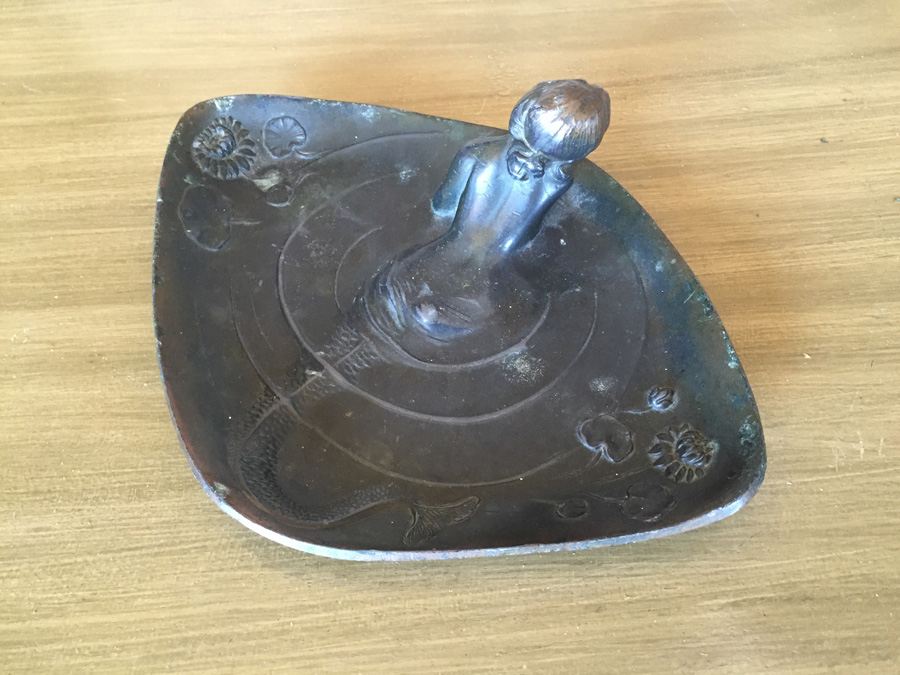 Art Nouveau Style Bronzed Mermaid Calling Card Tray or Dresser Tray - Estimate $300-$350 [Photo 15]