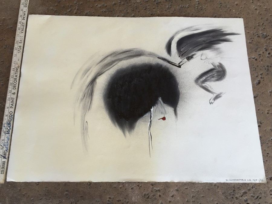 Original Urban Artwork 'In Comfortable Lie' Signed MCF 1/92 (Melvin) [Photo 1]