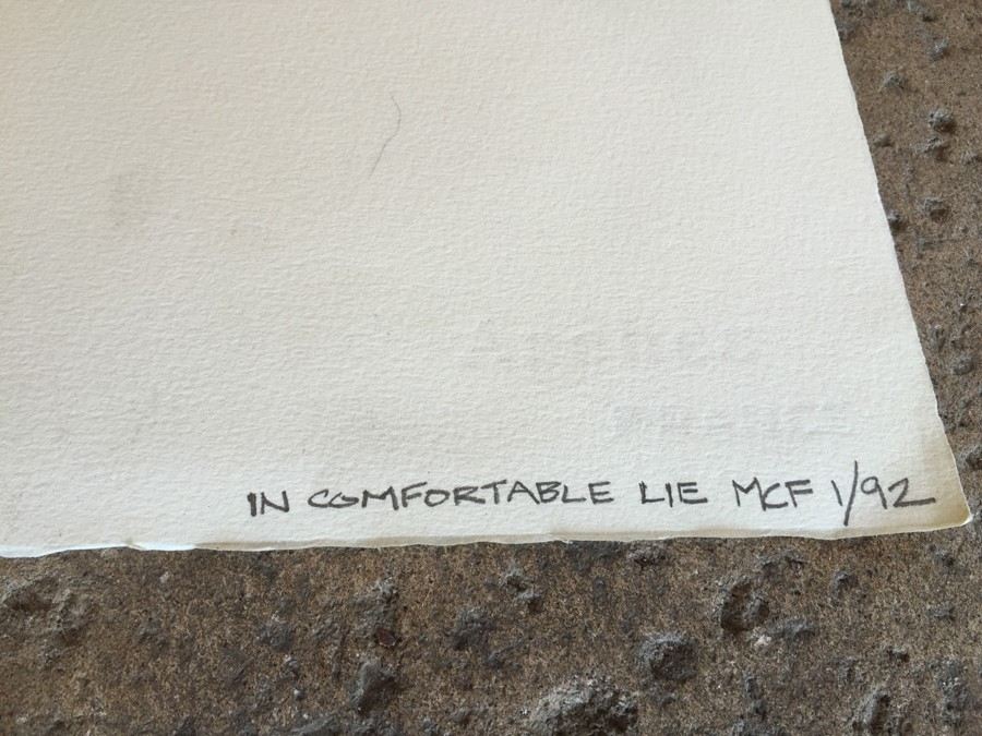 Original Urban Artwork 'In Comfortable Lie' Signed MCF 1/92 (Melvin) [Photo 2]