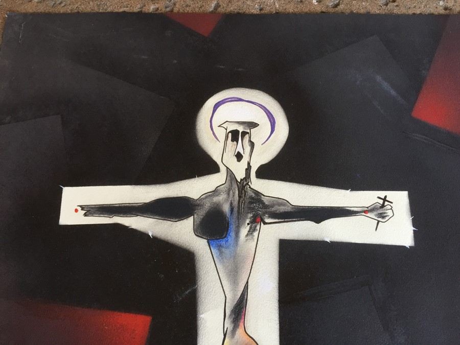 Original Urban Artwork Titled 'By Grace Alone' Signed MCF [Photo 3]