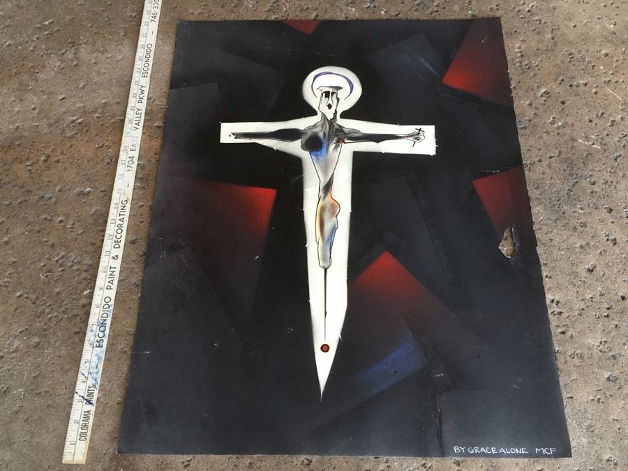 Original Urban Artwork Titled 'By Grace Alone' Signed MCF [Photo 1]