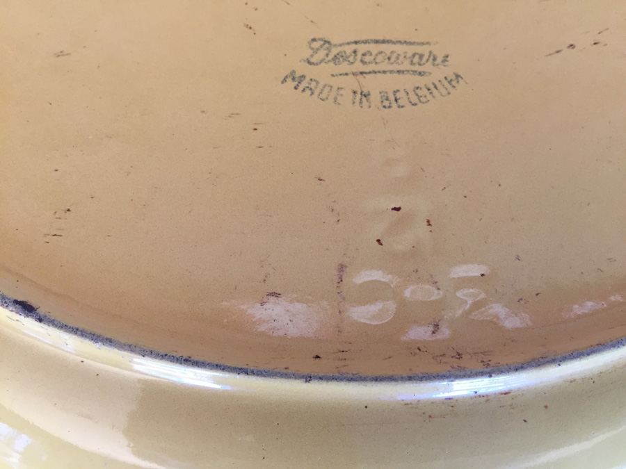 Vintage Descoware Yellow Dutch Oven - Made in Belgium