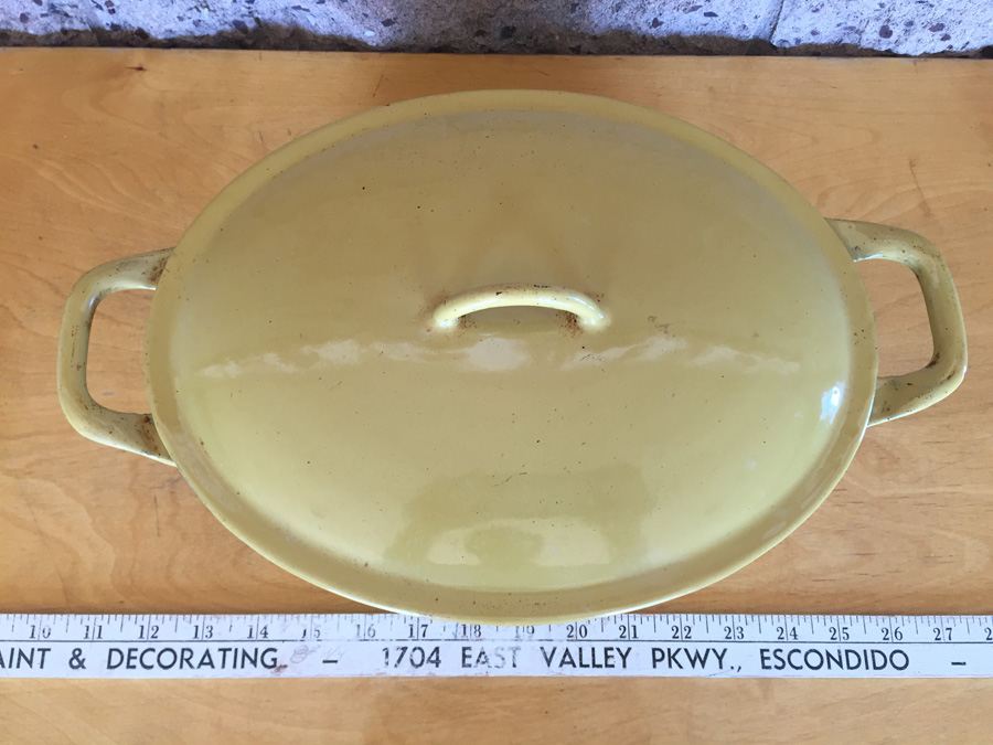 Vintage Descoware Yellow Dutch Oven - Made in Belgium [Photo 3]