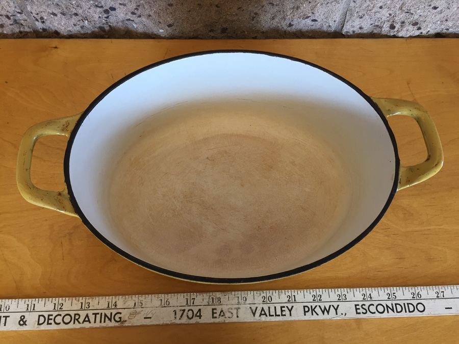 Vintage Descoware Yellow Dutch Oven - Made in Belgium [Photo 7]