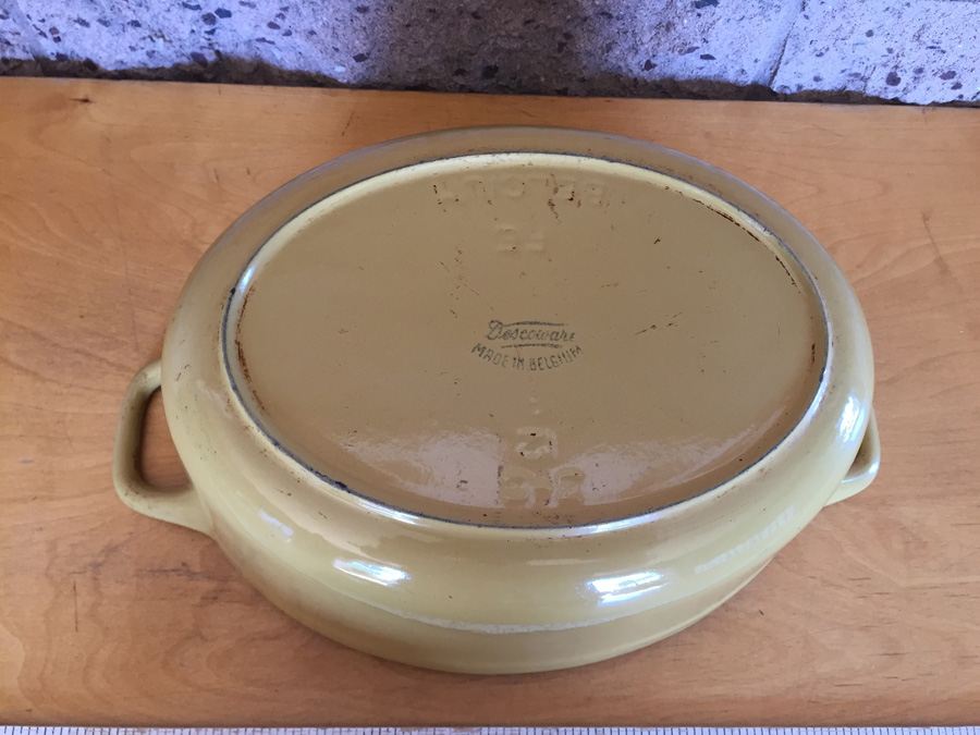 Vintage Descoware Yellow Dutch Oven - Made in Belgium [Photo 8]