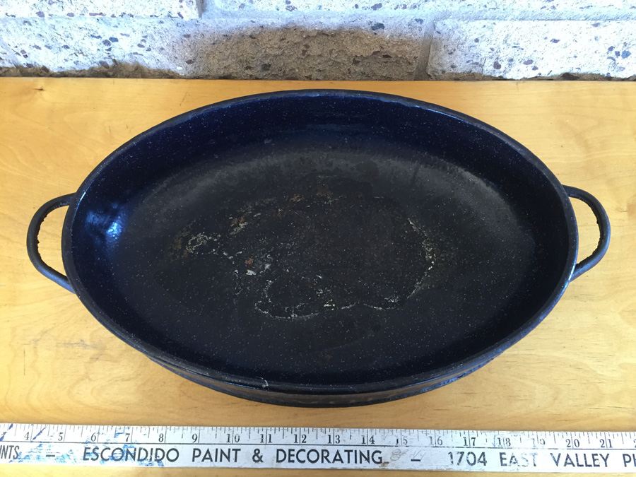 Pair Of Vintage SAVORY Roaster Enameled Roasting Pan Roast Double-Walled [Photo 14]