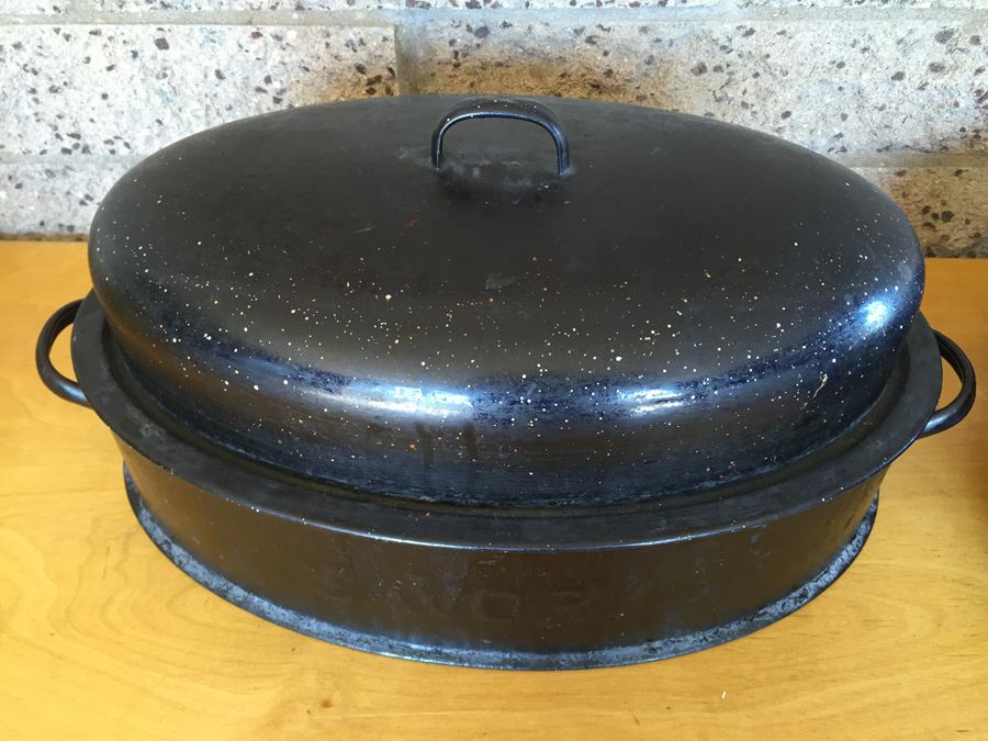 Pair Of Vintage SAVORY Roaster Enameled Roasting Pan Roast Double-Walled [Photo 5]