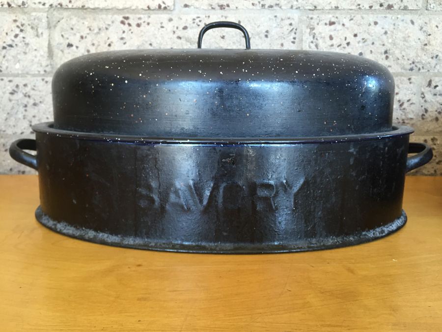 Pair Of Vintage SAVORY Roaster Enameled Roasting Pan Roast Double-Walled [Photo 3]