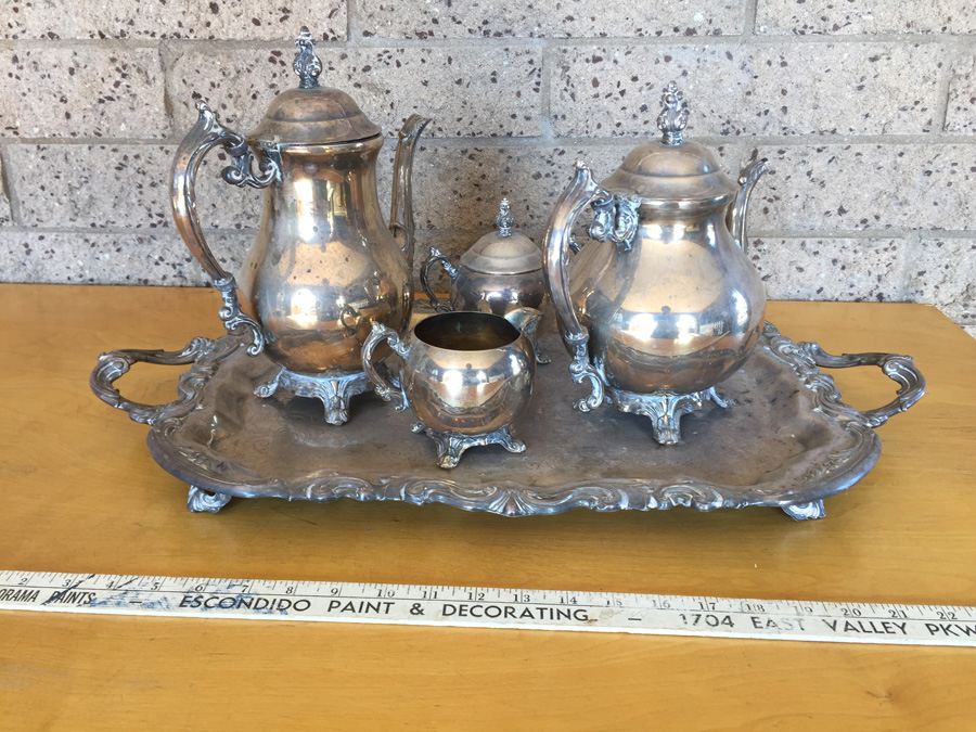 Coffee & Tea Set With Footed Serving Tray (EP) [Photo 4]